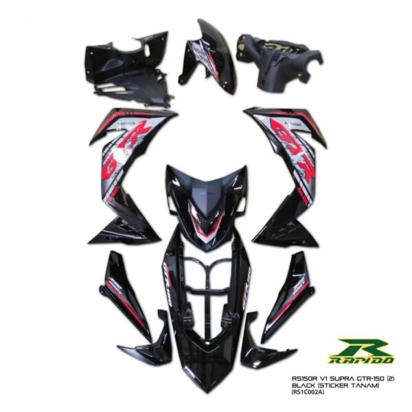 ΠΛΑΣΤΙΚΑ RAPIDO HONDA GTR150 V1 SUPRA GTR150 (2) BLACK (STICKER TANAM)