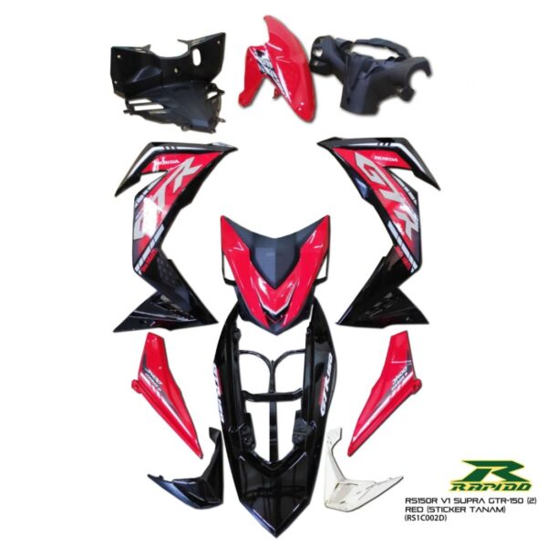 ΠΛΑΣΤΙΚΑ RAPIDO HONDA GTR150 V1 SUPRA GTR150 (2) RED (STICKER TANAM)