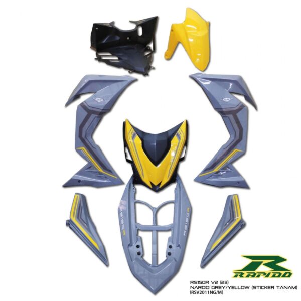 ΠΛΑΣΤΙΚΑ RAPIDO HONDA GTR150 V2 (23) NARDO GREY/ YELLOW (STICKER TANAM)