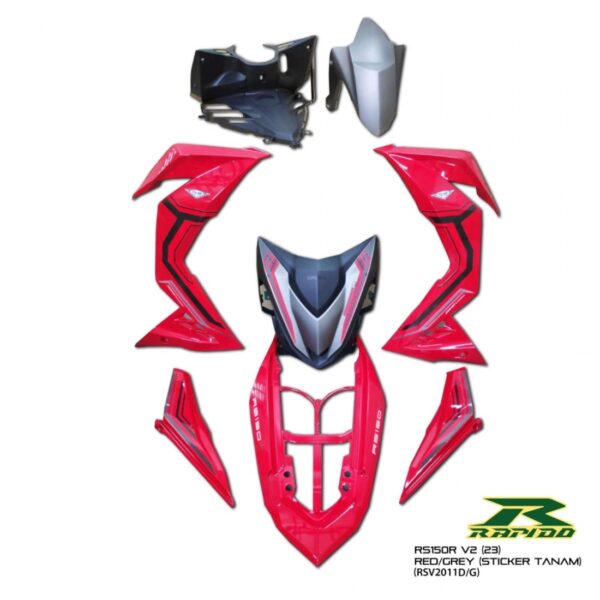 ΠΛΑΣΤΙΚΑ RAPIDO HONDA GTR150 V2 (23) RED / GREY (STICKER TANAM)